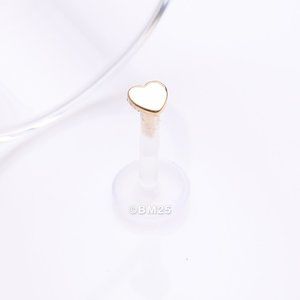 14 Karat Gold Heart Plate Top Bio-Flex Labret